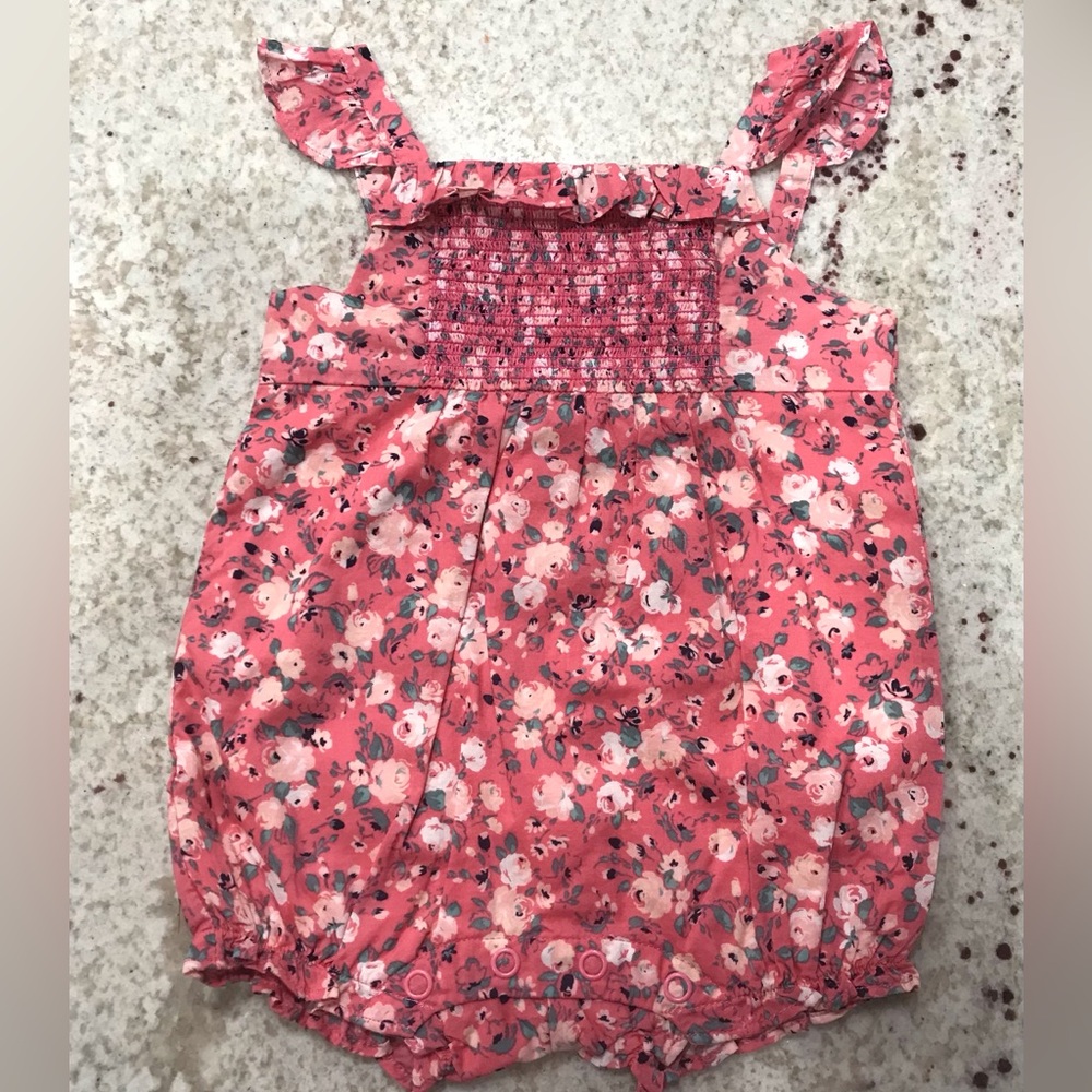 Janie and Jack Baby Girls Floral Pink Romper